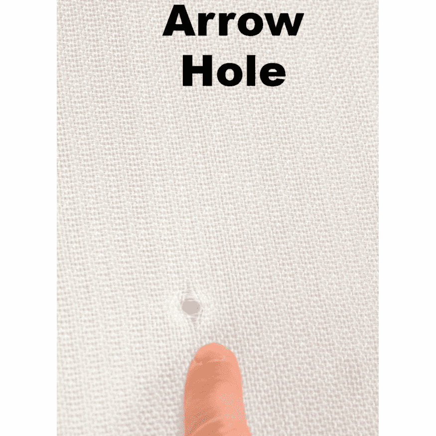 Woven Spylar Target Facing after Arrow Removed